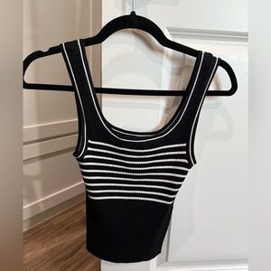 H&M Black and White Striped Tank Top